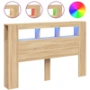 Image de vidaXL Tête de lit LED Chêne Sonoma 160x18,5x103,5 cm Matériau dérivé du bois