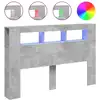 Image de vidaXL Tête de lit LED gris béton 160x18,5x103,5 cm Bois composite