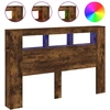 Image de vidaXL Tête de lit LED chêne fumé 160x18,5x103,5 cm Bois composite