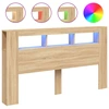 Image de vidaXL Tête de lit LED Chêne Sonoma 180x18,5x103,5 cm Bois composite