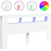 Image de vidaXL Tête de lit LED Blanc 200x18,5x103,5 cm Bois composite