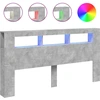 Image de vidaXL Tête de lit LED gris béton 200x18,5x103,5 cm Bois composite
