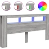 Image de vidaXL Tête de lit LED Gris Sonoma 200x18,5x103,5 cm Bois composite