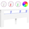 Image de vidaXL Tête de lit LED Blanc 220x18,5x103,5 cm Bois composite
