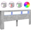 Image de vidaXL Tête de lit LED gris béton 220x18,5x103,5 cm Bois composite