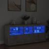 Image de vidaXL Sideboard avec lampes LED gris béton 162x37x67 cm