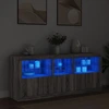 Image de vidaXL Sideboard avec lampes LED Gris Sonoma 162x37x67 cm