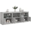 Image de vidaXL Sideboard avec lampes LED gris béton 181,5x37x67 cm