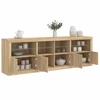 Image de vidaXL Sideboard avec lampes LED Chêne Sonoma 202x37x67 cm