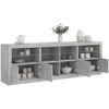 Image de vidaXL Sideboard avec lampes LED gris béton 202x37x67 cm