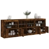 Image de vidaXL Sideboard avec lampes LED chêne fumé 202x37x67 cm