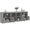 Image de vidaXL Sideboard avec lampes LED Gris Sonoma 202x37x67 cm