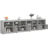 Image de vidaXL Sideboard avec lampes LED gris béton 283x37x67 cm