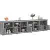 Image de vidaXL Sideboard avec lampes LED Gris Sonoma 283x37x67 cm