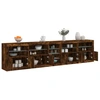 Image de vidaXL Sideboard avec lampes LED chêne fumé 283x37x67 cm