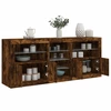 Image de vidaXL Sideboard avec lampes LED chêne fumé 162x37x67 cm