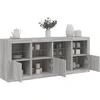 Image de vidaXL Sideboard avec lampes LED Gris Sonoma 164x37x67 cm