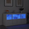 Image de vidaXL Sideboard avec lampes LED blanc 142,5x37x67 cm
