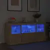 Image de vidaXL Sideboard avec lampes LED Chêne Sonoma 142,5x37x67 cm