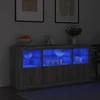 Image de vidaXL Sideboard avec lampes LED Gris Sonoma 142,5x37x67 cm