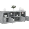 Image de vidaXL Sideboard avec lampes LED gris béton 163x37x67 cm