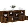 Image de vidaXL Sideboard avec lampes LED chêne fumé 163x37x67 cm