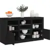 Image de vidaXL Sideboard avec lampes LED noir 123x37x67 cm