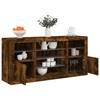 Image de vidaXL Sideboard avec lampes LED chêne fumé 142,5x37x67 cm