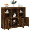 Image de vidaXL Sideboards avec lampes LED 3 pcs. Chêne fumé Matériau dérivé du bois