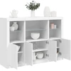 Image de vidaXL Sideboards avec lampes LED 3 pcs. Blanc Bois composite