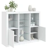 Image de vidaXL Sideboards avec lampes LED 3 pcs. Blanc Bois composite