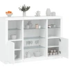 Image de vidaXL Sideboards avec lampes LED 3 pcs. Blanc Bois composite