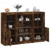 Image de vidaXL Sideboards avec lampes LED 3 pcs. Chêne fumé Matériau dérivé du bois