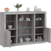 Image de vidaXL Sideboards avec lampes LED 3 pcs. Gris Sonoma Matériau dérivé du bois