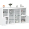 Image de vidaXL Sideboards avec lampes LED 3 pcs. Blanc Bois composite