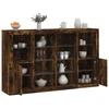 Image de vidaXL Sideboards avec lampes LED 3 pcs. Chêne fumé Matériau dérivé du bois