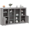 Image de vidaXL Sideboards avec lampes LED 3 pcs. Gris Sonoma Matériau dérivé du bois