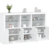 Image de vidaXL Sideboard avec lampes LED blanc 162x37x100 cm