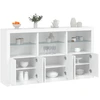 Image de vidaXL Sideboard avec lampes LED blanc 181,5x37x100 cm