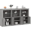 Image de vidaXL Sideboard avec lampes LED Gris Sonoma 181,5x37x100 cm