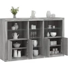 Image de vidaXL Sideboard avec lampes LED Gris Sonoma 162x37x100 cm