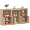 Image de vidaXL Sideboard avec lampes LED Chêne Sonoma 181,5x37x100 cm