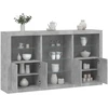 Image de vidaXL Sideboard avec lampes LED gris béton 181,5x37x100 cm