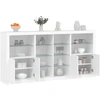 Image de vidaXL Sideboard avec lampes LED blanc 202x37x100 cm