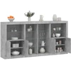 Image de vidaXL Sideboard avec lampes LED gris béton 202x37x100 cm