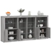 Image de vidaXL Sideboard avec lampes LED Gris Sonoma 202x37x100 cm