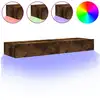 Image de vidaXL Armoires TV avec lampes LED 2 pcs. Chêne fumé 60x35x15,5 cm