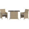 Image de vidaXL Ensemble Bistro 3 pièces avec coussins Mélange beige Poly rotin
