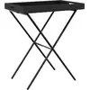 Image de vidaXL Table à plateaux pliante noire 65x40x75 cm Poly rotin