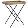 Image de vidaXL Table à plateaux pliante beige 65x40x75 cm Poly rotin